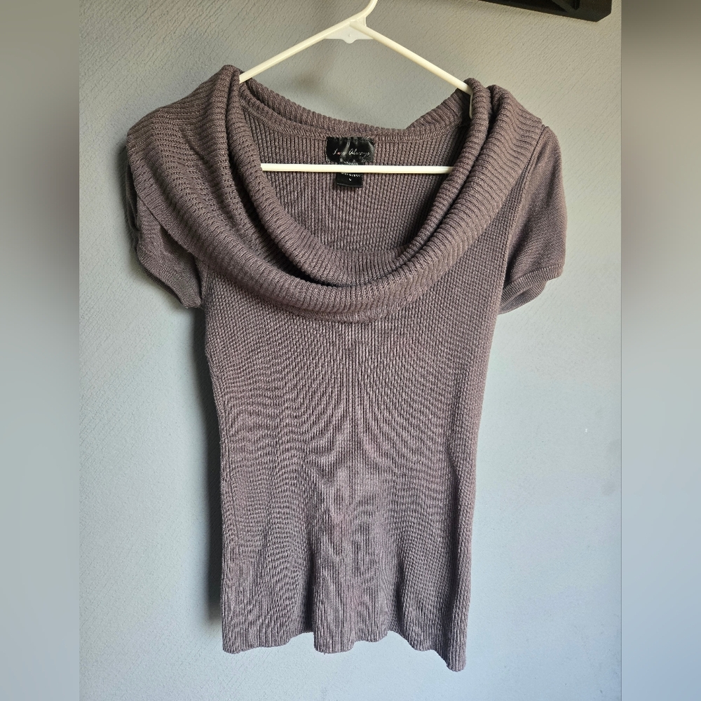 Always Women's Cowl Neck Sweater - Dark Gray